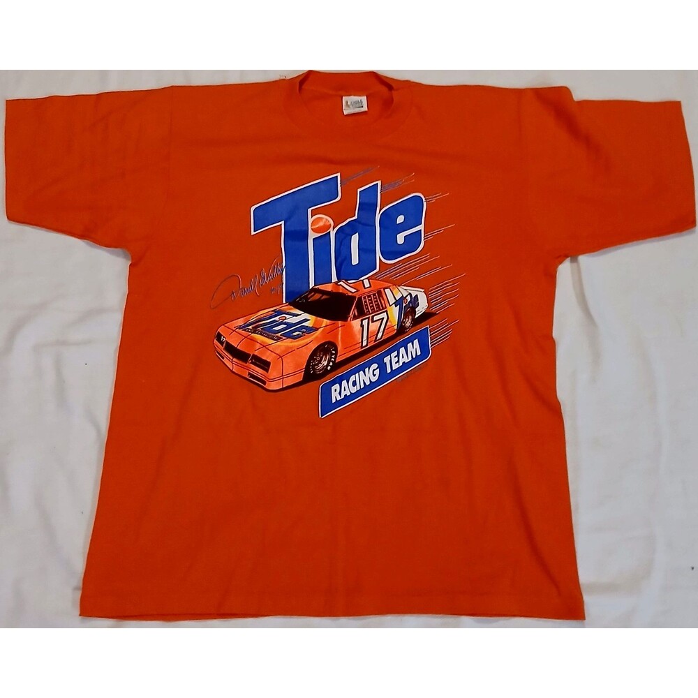 Vintage 1988 Tide Racing Team Darrell Waltrip NASCAR T Shirt USA Large